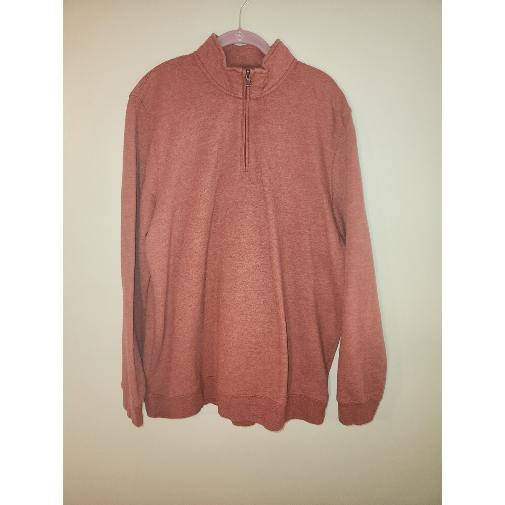Croft & Barrow Quarter Zip Sweatshirt Men Size XL Dark Orange Extra Soft